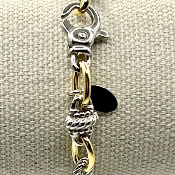 New  Phillip Gavriel STERLING SILVER & 18K GOLD VICTORIAN LINK BRACELET - Picture 4 of 8